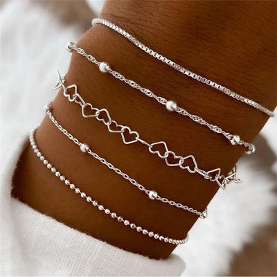 Cuban Chain Bracelet Set for Women, Gold Color, Boho Retro, Thick Twist, Trendy Quality Jewelry Gifts, 11Pcs, 2024