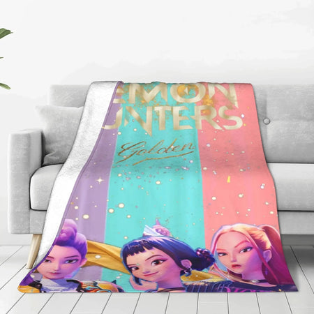 k-pop D-Demon Hunters Huntrix Saja Boys Blanket  Super Warm Comfortable Plush Throw Blanket Child Home Decor Flannel  Bed Cover