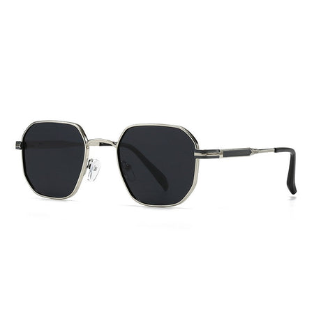 New European and American Style Men's Aviator Glasses, Retro Metal Square Frame Sunglasses, Cross-Border Ready Stock 1435