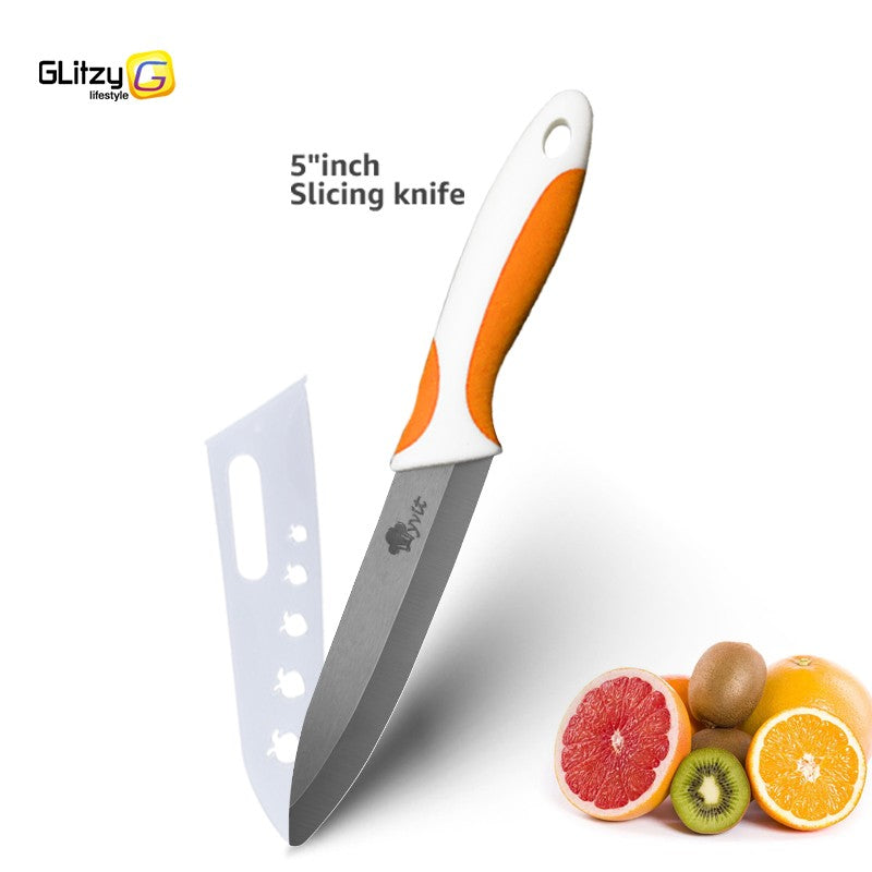 Kitchen Chef Knife Rustproof Fruit Paring Knife Ceramic Knife Household Utility Vegetable Slicing Knives Sharp Black Blades Cook