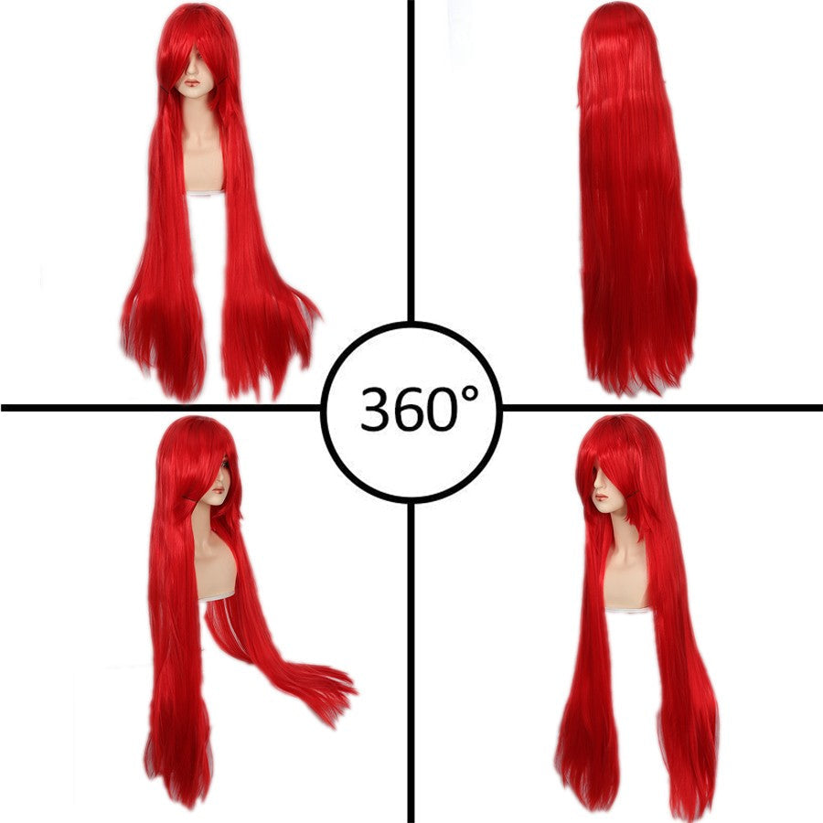 100cm Long Straight Cosplay Wig Anime Compatible Universal Omopinenet Heat Resistant Synthetic Hair Wigs + Wig Cap