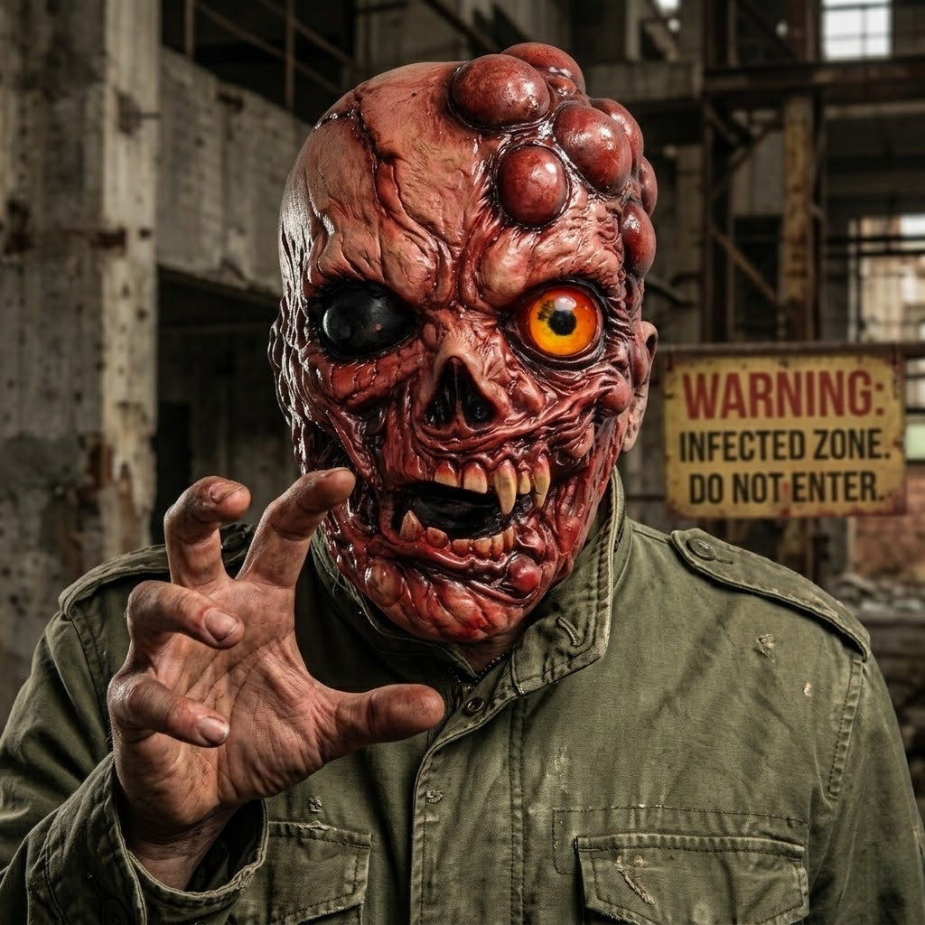 Scary Mutant Monster Full Head Latex Mask Horror Zombie Demon Cosplay Mask Halloween Party Costume Prop Realistic Creepy Masks