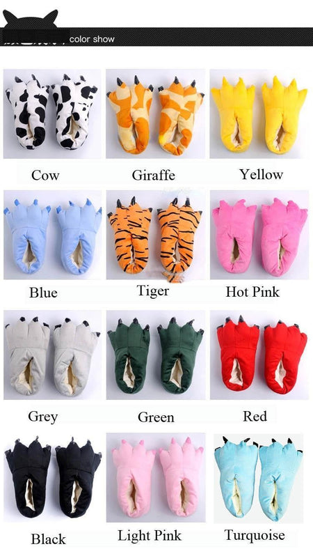Stitch Animal Paw Slippers For Boy Girl Unisex Kids Cute Monster Claw Slippers Cartoon Soft Plush Warm Home Slippers Child Shoes