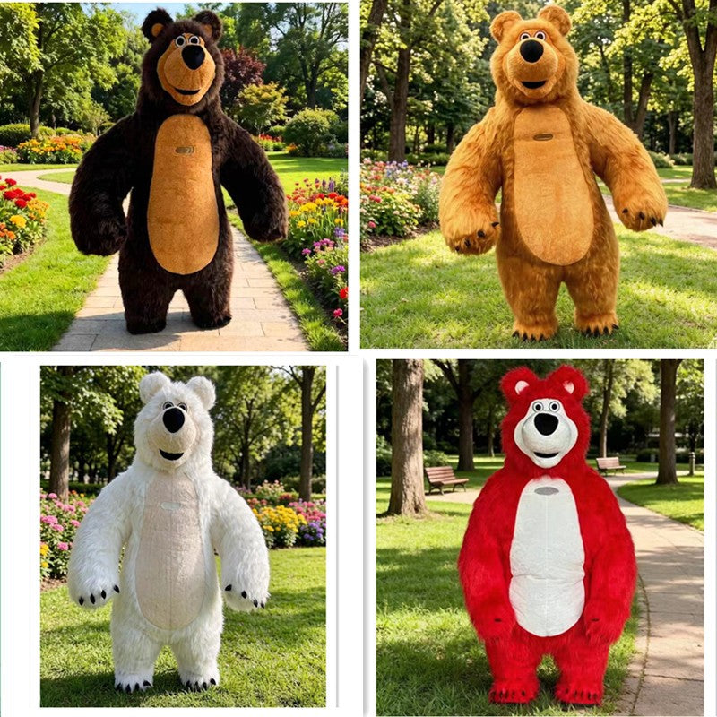 Polar Bear Panda Inflatable Costume 2m/2.6m/3m Optional Animal Imitation Costume Suitable for Christmas and Halloween, Fun Masco