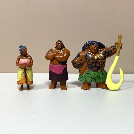 Lot 10pcs/Set  5-8CM Disney Moana Princess Moana Cheif Tui Maui Grandma Tala Pua Pig Rooster Kakamora Action Figures Decoration