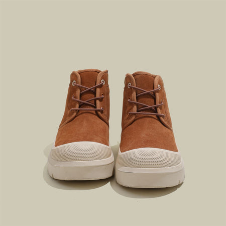 Fujin 4cm New Synthetic Suede Genuine Leather Spring Autumn Ankle Booties Chunky Sneakers High Brand Big Size Plush Women Shoes