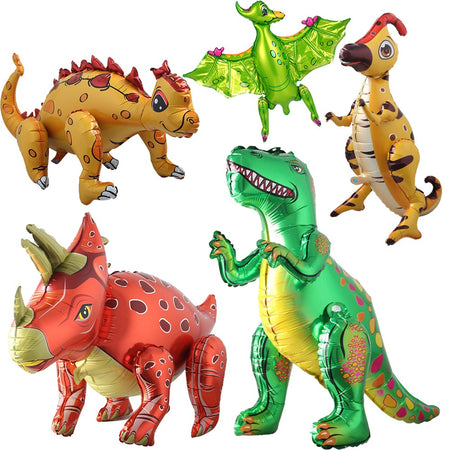 3D Standing Dinosaur Balloon Cartoon T Rex Dino Foil Balloon for Party Decoration Kids Birthday Party Supplies