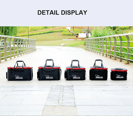 WALK FISH Thicken Fishing Bag Folding EVA Fishing Bucket Portable Live Fish Box Storage Outdoor Waterproof Camping Hiking Bag