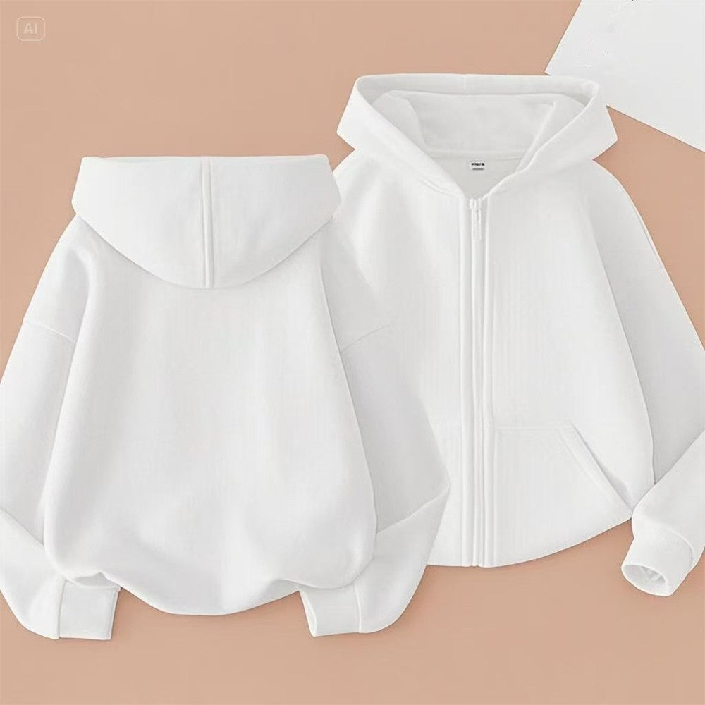 Children tops Zipper style Hoodies Coat Boy black Girls Pink Age 3-12 Kids Sweatshirt festival festival gifts Solid color