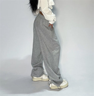 Casual Solid Sweatpants For Women High Waist Lace Up Loose Joggers Pant Classic Baggy Streetwear Female Sport Dance Trouser Y2K