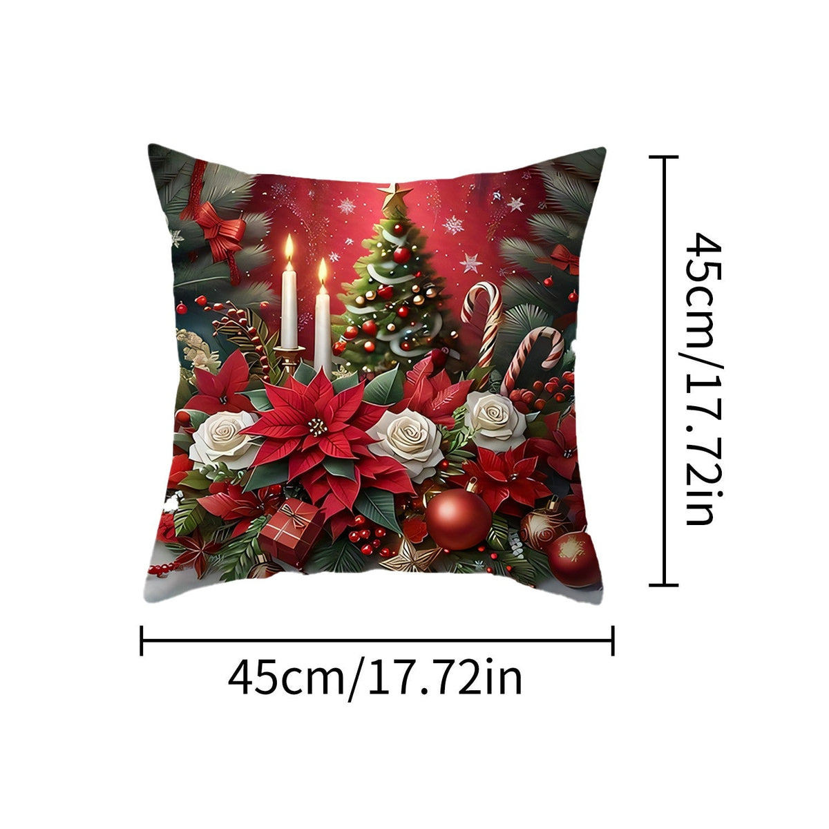 1pcs 2D Christmas Pillow Cover Xmas Party Decoration 2025 Xmas Holiday Santa Claus Pillow Cover Navidad Natal New Year Gift 2026