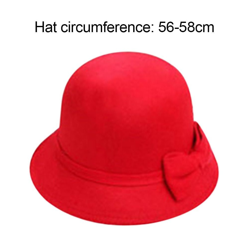 Elegant Brim Bowler Fedora Hats Church Bowler Cloche Hats Women Vintage Retro Hat Autumn Winter Warm Hat Wool Felt Bucket Cap