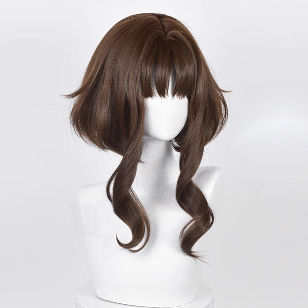 Short Straight Synthetic Brown Wig Anime Game Cosplay Fluffy Heat Resistant Jellyfish Head Wig for Daily Party