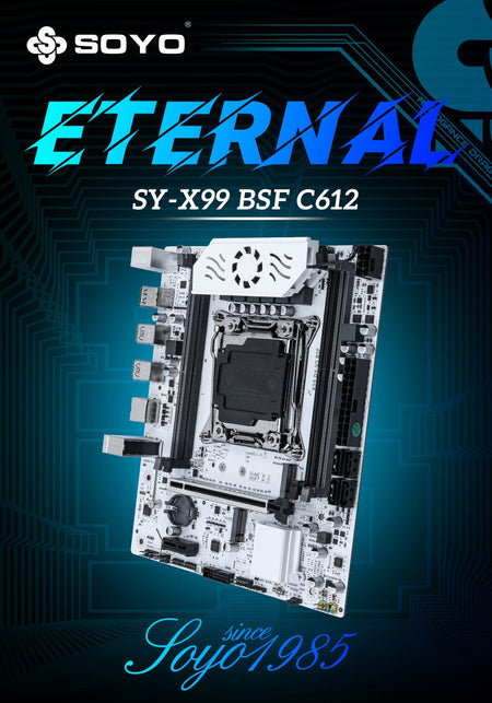 SOYO X99 Motherboard DDR4 LGA2011-3 with M slot 2 Supports C612 Chipset Dual channel DDR4 SATA 3.0 White Cooling Armored Fan