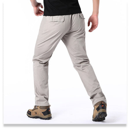 Casual Pants Men's Spring Autumn Cotton Cargo Trousers Plus Size Large Sports Pants Loose Straight Man Elastic Waist Pants