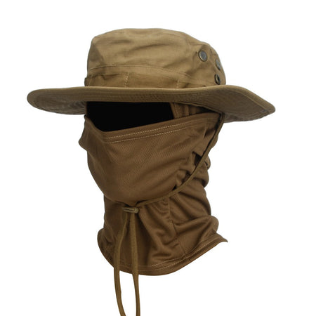 2Pcs/Set Wide-brimmed Hat Balaclava Mixed Set Men Sunscreen Boonie Cap Outdoors Hiking Camping Fishing Hat Sun Hat Fisherman Hat