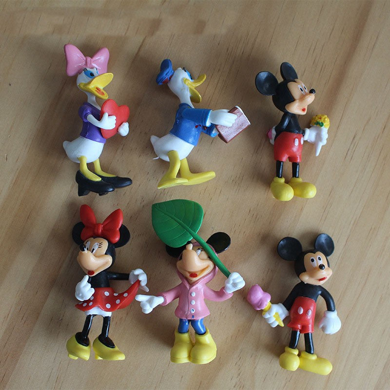 Disney Mickey&Minnie Mouse Action Figures Doll Toy Cartoon Mickey Minnie Goofy Dog PVC Cake Decoration Children Christmas Gift