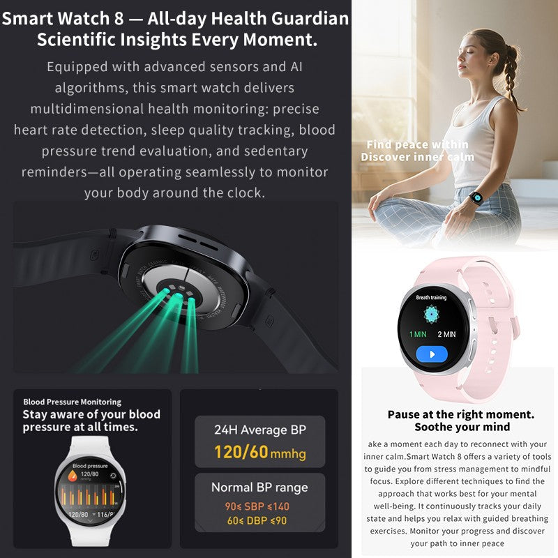 2026 Watch GPS Track Smart Watches For Men Women Sport Heart Rate Bluetooth Call NFC IP68 Waterproof Compass Smartwatch 8 Mini
