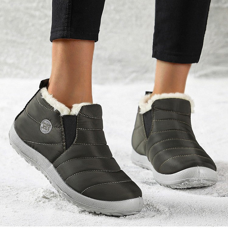 Women Boots Waterproof Winter Boots Fur Shoes Women Slip On Ankle Boots Snow Botas Mujer 2025 Winter Shoes Couple Short Boot