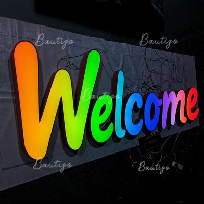 Custom Advertising Led Letters RGB Light Sign Luminous Signage Full Color Acrylic Business Logo Wall Brand