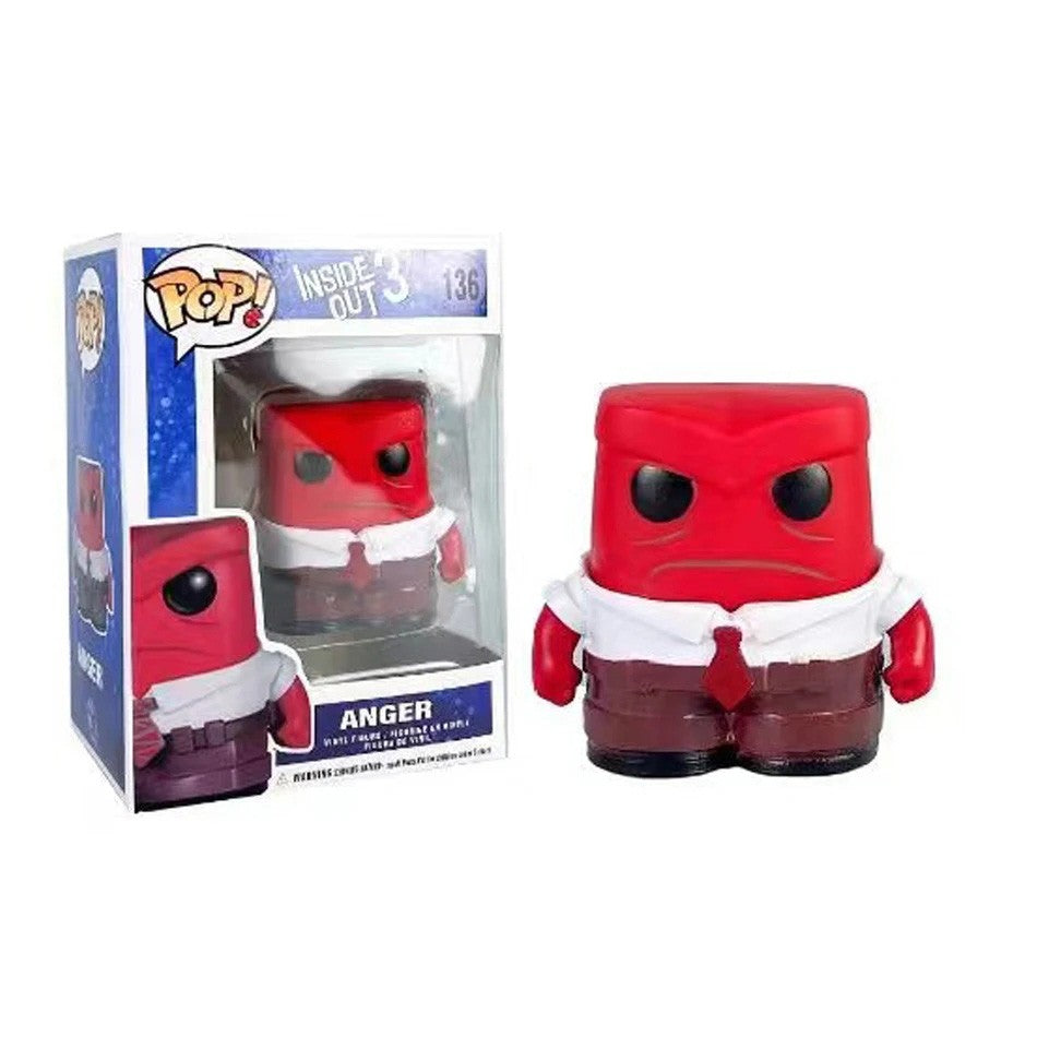 Anime inside out 2 Joy Anxiety Anger Sadness Disgust Fear POP Figure Action Toys Cartoon Movie PVC Doll Figurines