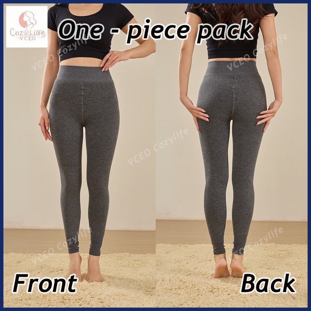 Warm fleece - padded leggings Warm thermal leggings Heavyweight 300g Fleece for Ultimate Warmth High - waisted warm leggings