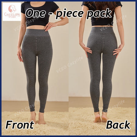 Warm fleece - padded leggings Warm thermal leggings Heavyweight 300g Fleece for Ultimate Warmth High - waisted warm leggings