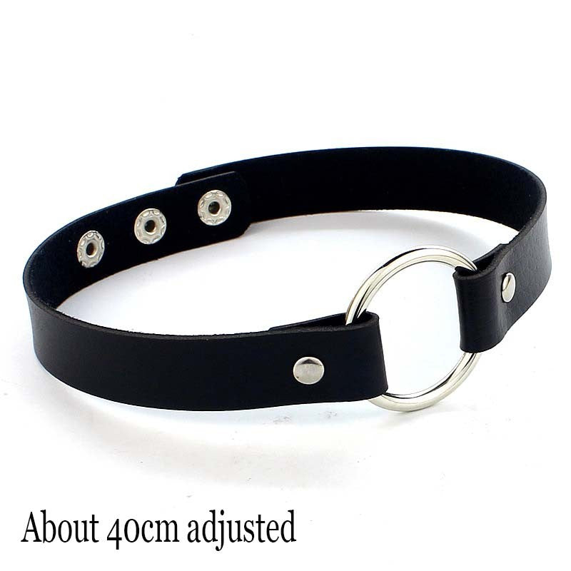 Woman Black Punk Choker Collar Necklace Sexy PU Leather Heart Lock Key Spike Chocker Gothic Cosplay Accessories Party Jewelry