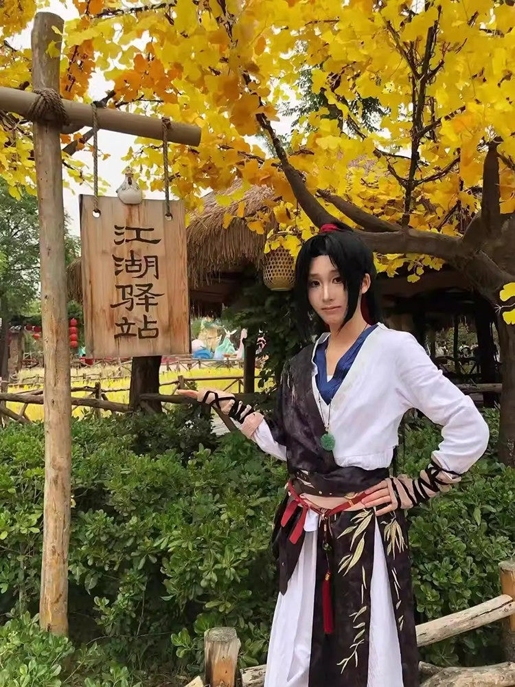 Chinese Game Where Winds Meet Young Master Cosplay Costume Adult Swordsman Hanfu Carnival Hero Wuxia Jianghu Cool Battle Uniform