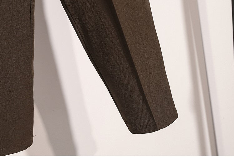 Plus Size Pants Woman 2025 Autumn Winter New Arrival High Waist Suit Pants High Quality Korean Style Straight Trousers