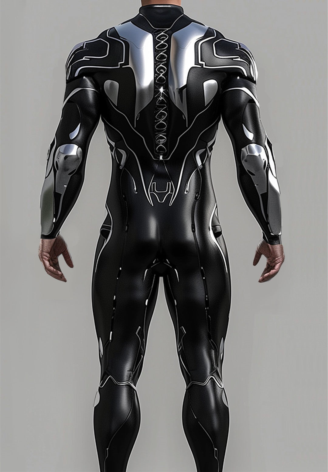 CyberPunk Futuristic Mechanical Armour Jumpsuit Cool Fighter Cosplay Bodysuit Steampunk Costume Halloween Party Shows Men Zentai