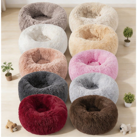 Plush Round Pet Beds for Dogs and Cats Winter Dog Mats Pet Beds Pet Supplies
