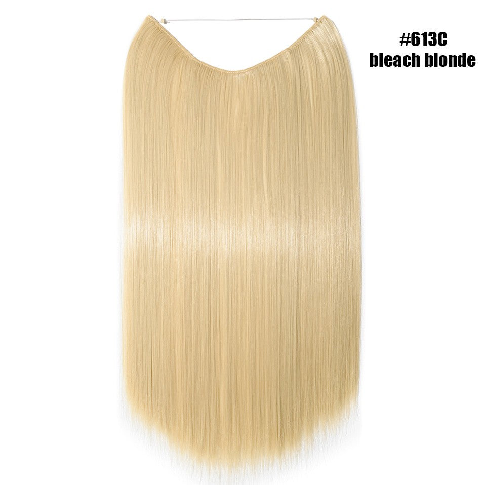 BENEHAIR Synthetic Invisible Wire No Clips In Hair Extensions Secret Fish Line Hairpieces Hair Extensions Fake Hair For Women