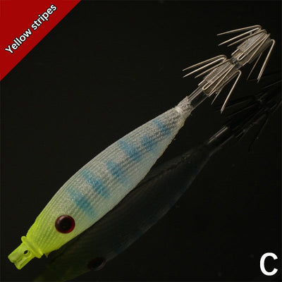 8cm 4g Squid Jig Lure, Soft Plastic Artificial Bait with Hook for Saltwater Fishing