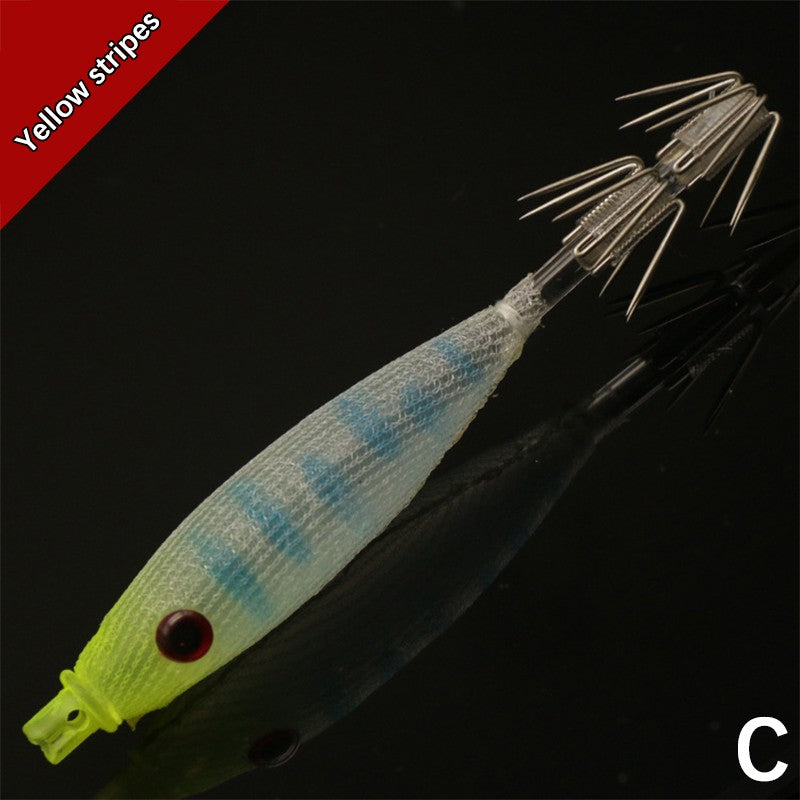 8cm 4g Squid Jig Lure, Soft Plastic Artificial Bait with Hook for Saltwater Fishing