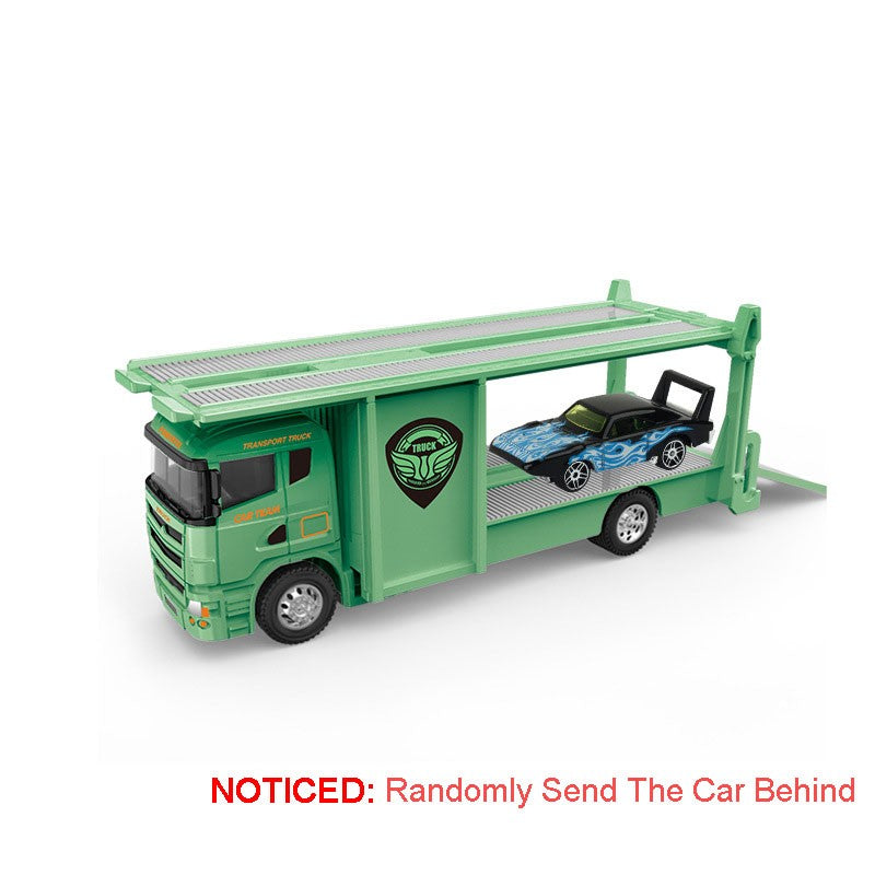 1:64 Scale Container Truck Miniature Model Toy Cars Metal Diecast Trailer with Pull Back Transport Vehicle Toys for Kids Gifts