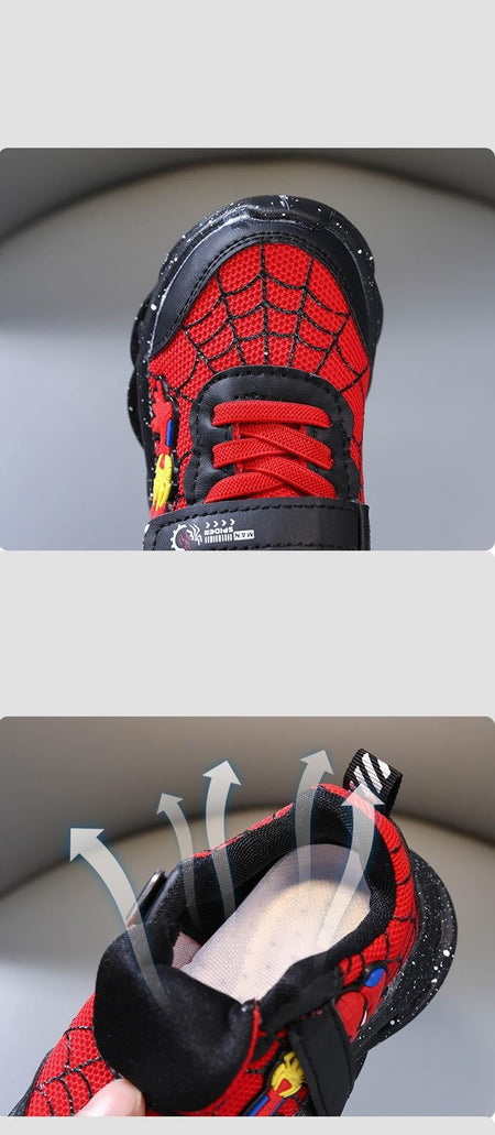 Popular Design Led Lighting Shoes Spring/autumn Baby Boys Sports Casual Shoes Fashion New Style Spider Man Children's Sneakers