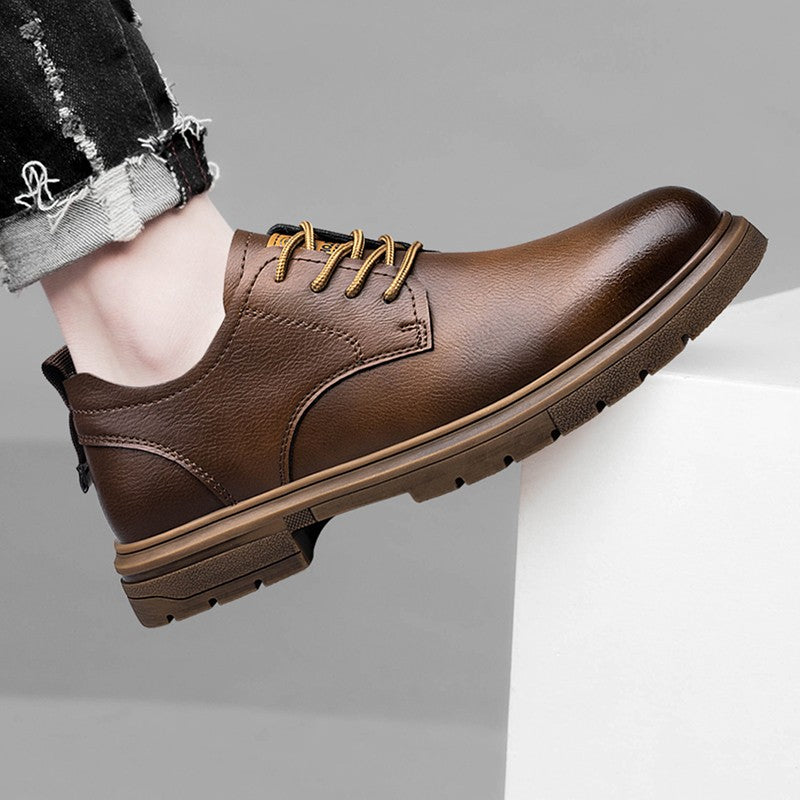 52/2000  CLOHOO handmade men's shoes business casual leather shoes breathable soft sole comfortable classic lace-up men's shoes