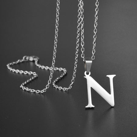 26 Alphabet Letters A-Z Name Pendant Stainless Steel Necklace Initial Minimalist Necklaces For Men Women Fashion Gifts Wholesale