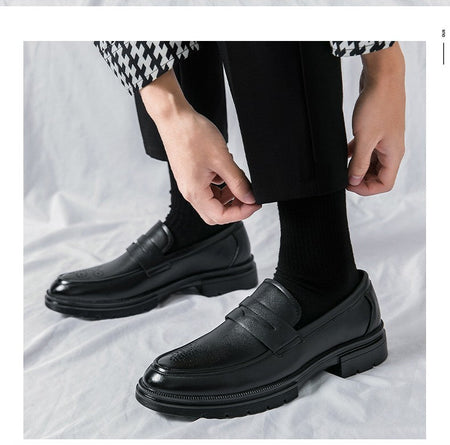 Men's Dress Shoes Retro Casual Business Leather Shoes Men Office Loafers Formal Social Brogues Wedding Leather Shoes For Men