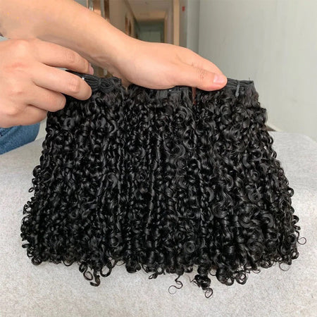 15A Pixie Curls Bundles Kinky Curly Human Hair 3/4 Bundles Deal 100% Raw Virgin Curly Hair Bundles Hair Extension Double Wefts