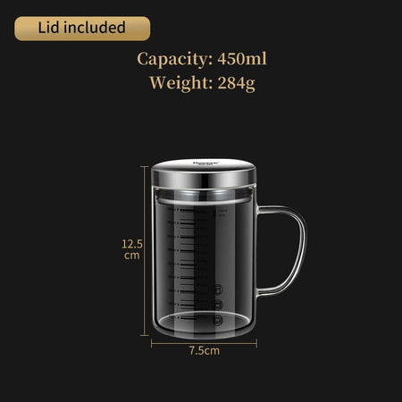 Y-244 Milk Cup Caffeine Beaker Mug Graduated Beaker With Handle Borosilicate Glass Multi-Function Food Grade Measuring Cups