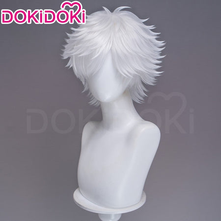 ?Ready For Ship?Qifrey Cosplay Wig Anime Witch Hat Atelier DokiDoki Men White Hair Qifrey Cosplay HalloweenHair Free Wig Cap