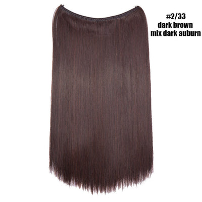 BENEHAIR Synthetic Invisible Wire No Clips In Hair Extensions Secret Fish Line Hairpieces Hair Extensions Fake Hair For Women