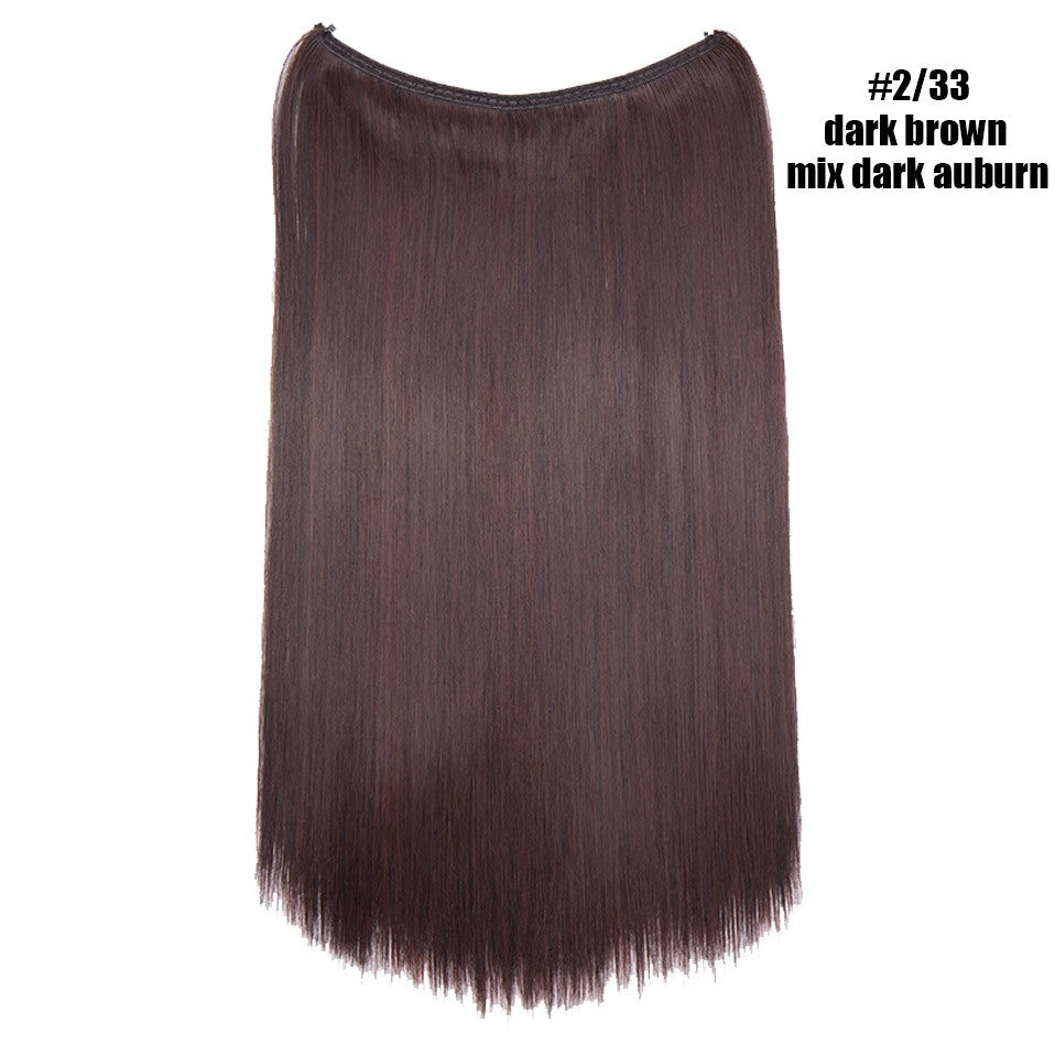 BENEHAIR Synthetic Invisible Wire No Clips In Hair Extensions Secret Fish Line Hairpieces Hair Extensions Fake Hair For Women