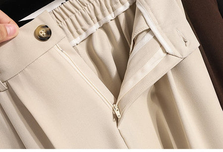 Plus Size Pants Woman 2025 Autumn Winter New Arrival High Waist Suit Pants High Quality Korean Style Straight Trousers