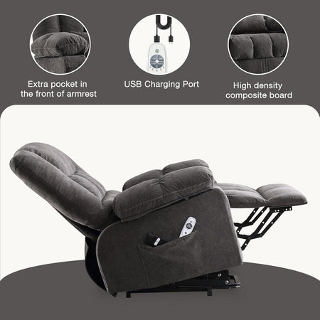 Power Lift Recliner Chair Recliners for Elderly with Heat and Massage Recliner Chair for Living Room with Infinite Position