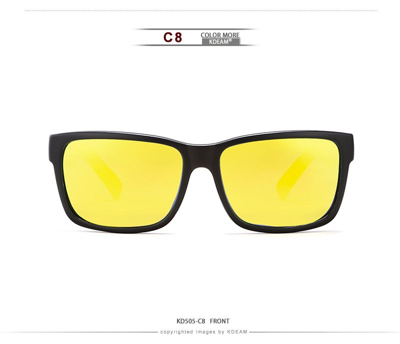 KDEAM Revamp Of Sport Men Sunglasses Polarized Shockingly Colors Sun Glasses Outdoor Driving Photochromic Sunglass With Box