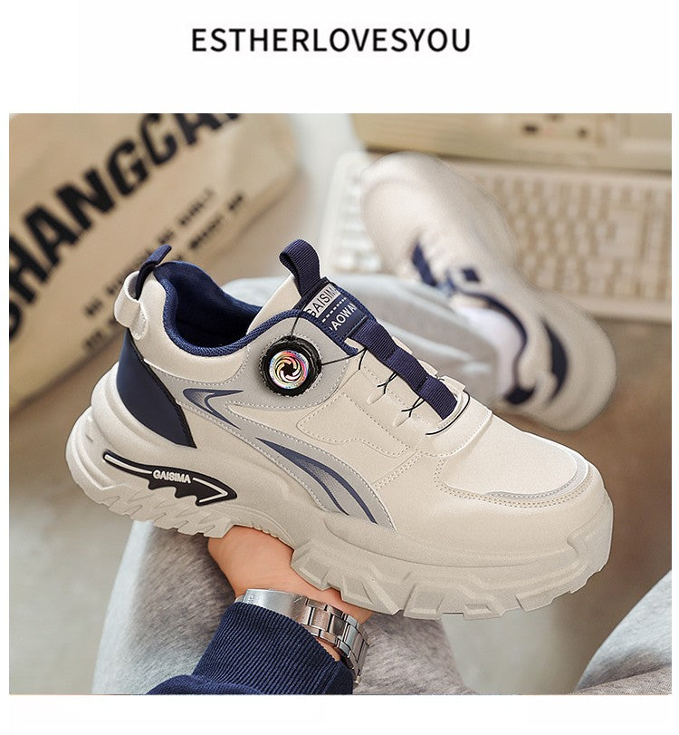 Autumn New Men's Sneakers Versatile High-Top Trendy Thick-Soled Running Shoes Casual Fashion Shoes Suitable for Outdoor Sports