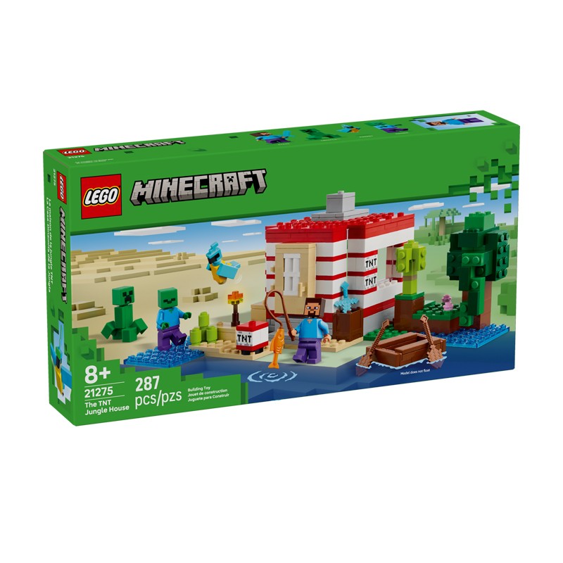 Lego Minecraft 21275 Tnt Jungle House Boys and Girls Children's Day Gift Building Block Toy